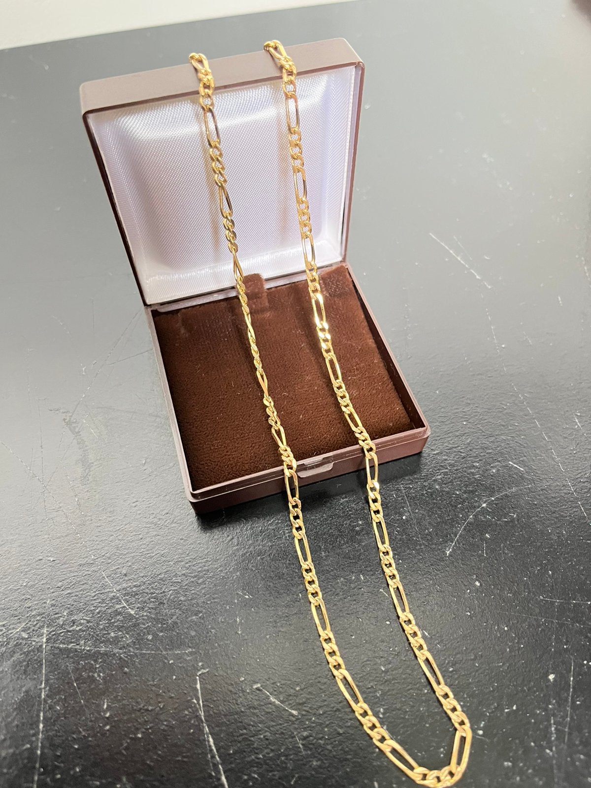 Gouden schakel ketting (double), Ophalen of Verzenden, Gebruikt, Goud, Overige materialen