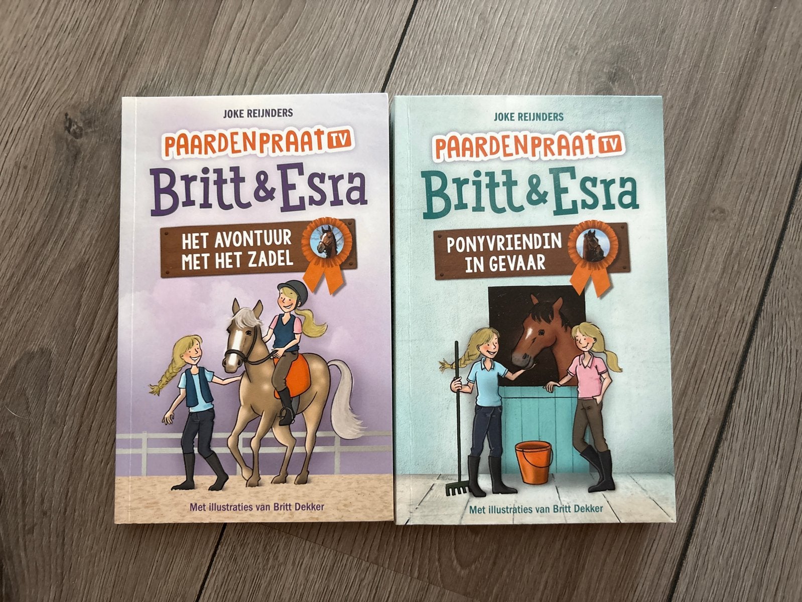 Britt & Esra boeken: Het Avontuur met het Zadel & Ponyvriend, Boeken, Ophalen of Verzenden, Gelezen, Fictie
