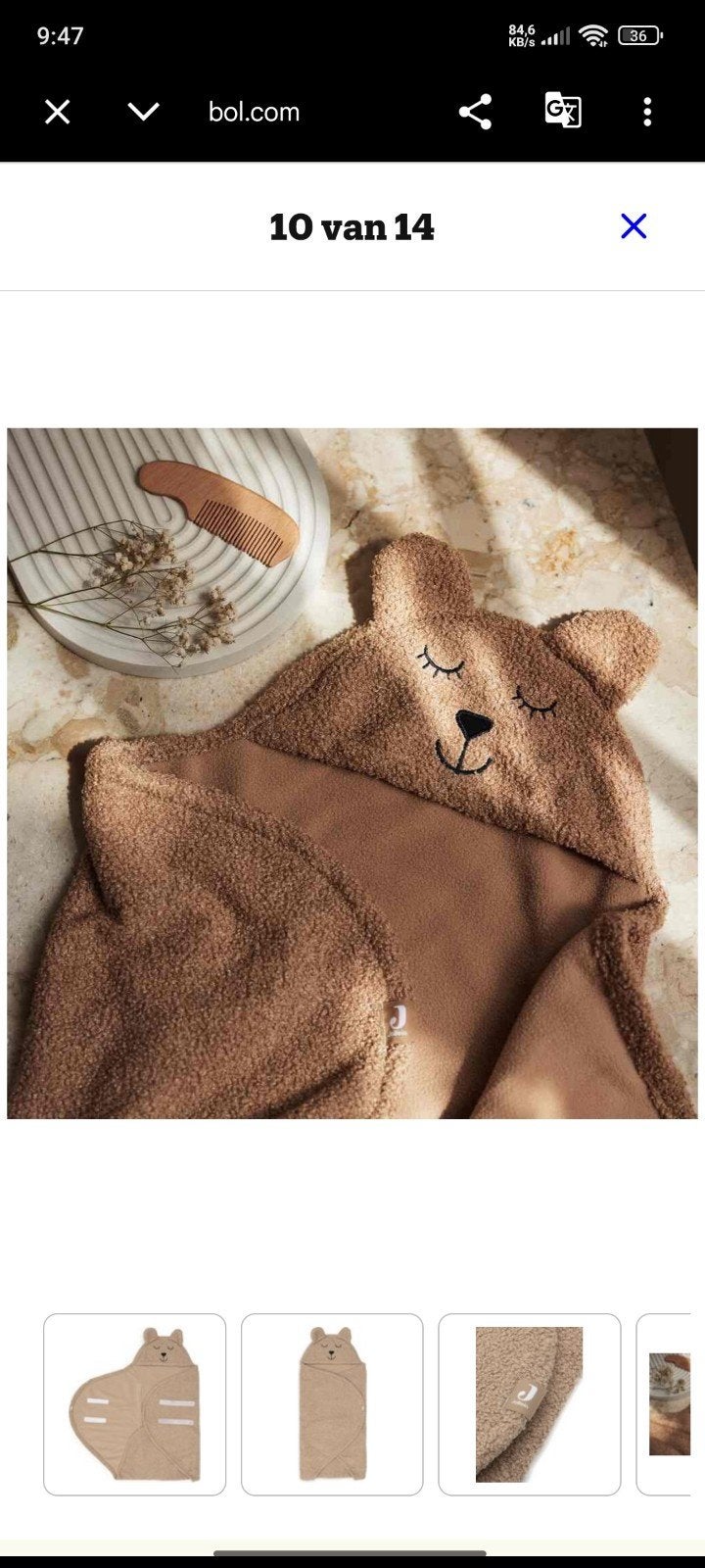 Jollein Wikkeldeken Teddy Bear - Nieuw, Ophalen, Nieuw