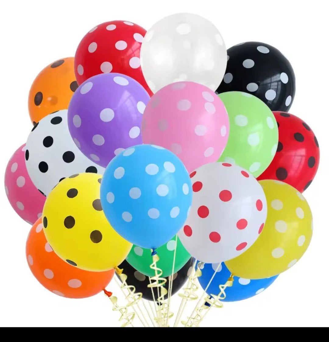30 Nieuwe Gekleurde Ballonnen met Stippen - Feestdecoratie, Hobby en Vrije tijd, Feestartikelen, Ophalen of Verzenden, Nieuw, Versiering