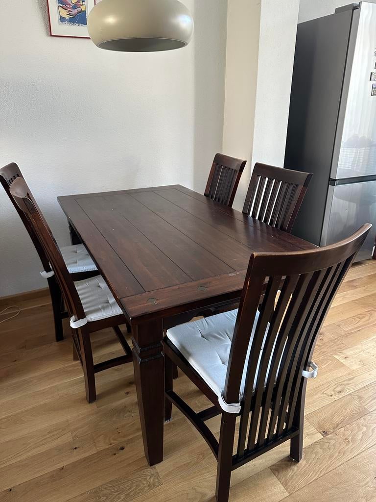 Massieve houten eettafel, Huis en Inrichting, Tafels | Eettafels, Ophalen, Gebruikt, 200 cm of meer, 50 tot 100 cm