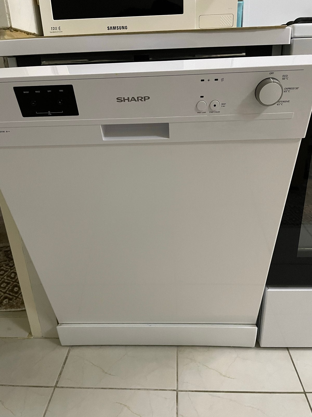 Sharp vaatwasser, Witgoed en Apparatuur, Vaatwasmachines, Ophalen, 60 cm of meer, Eco programma, Zo goed als nieuw
