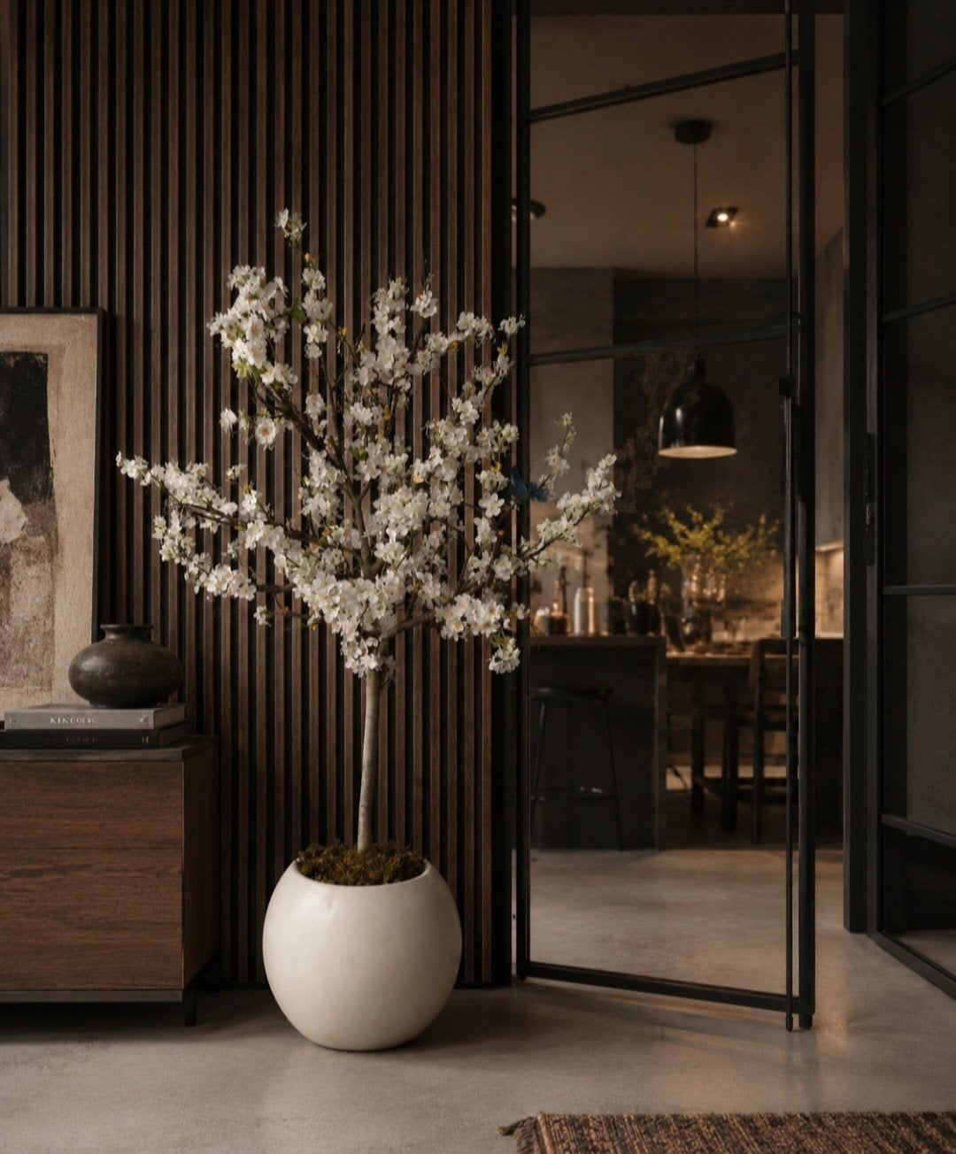 Kunstbloesemboom met witte bloesem in pot, Ophalen, Binnen, Onderhoudsvrij, Nieuw