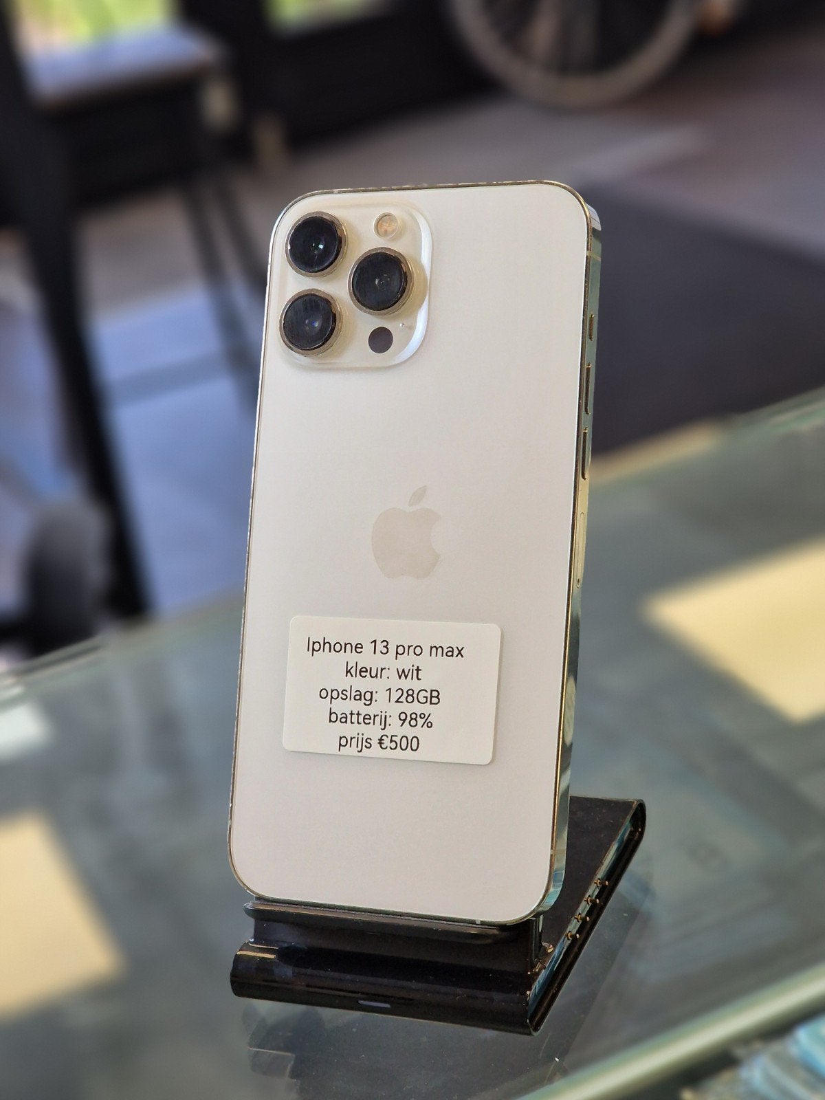 Iphone 13 pro max, Telecommunicatie, Mobiele telefoons | Apple iPhone, 128 GB, Wit, Zo goed als nieuw, Info@hstelecom.nl