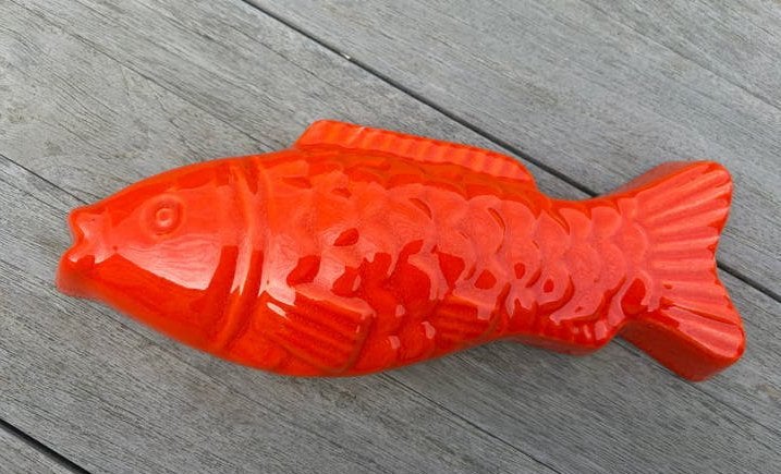 Oranje keramische karper/ goudvis, Antiek en Kunst, Ophalen of Verzenden