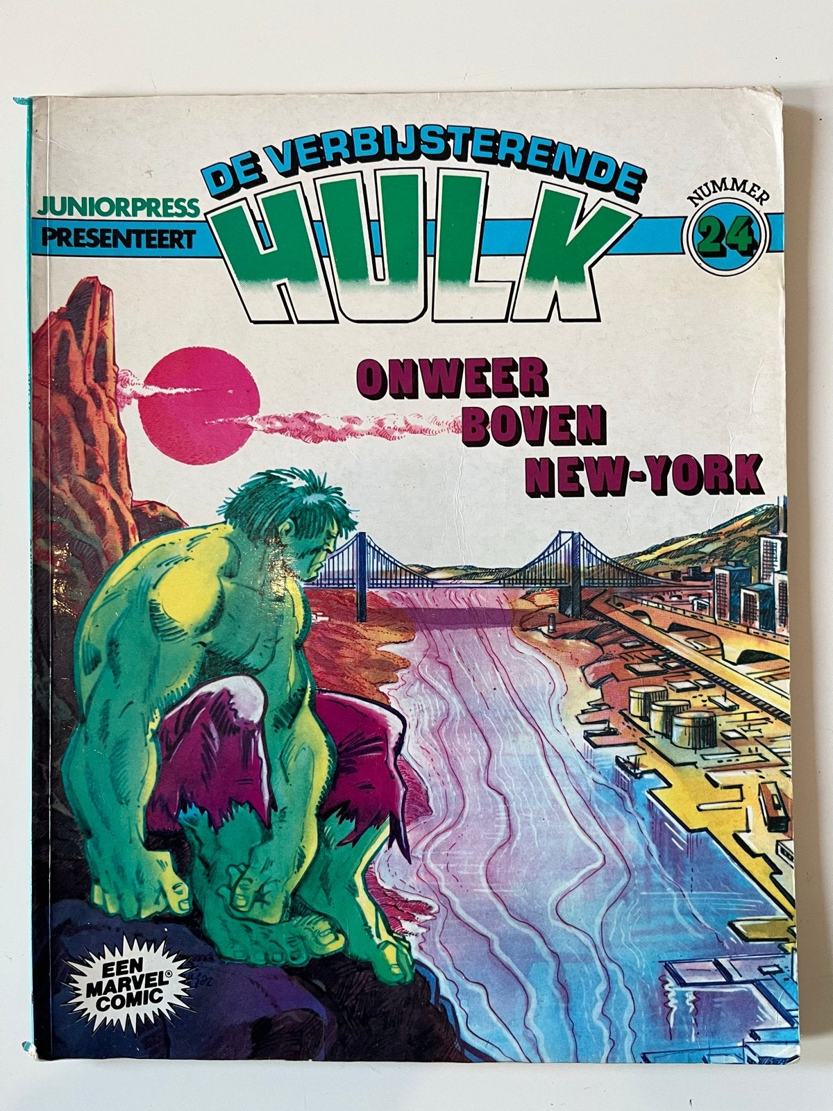 De Verbazende Hulk - Onweer Boven New-York - Juniorpress, Boeken, Eén stripboek, Ophalen of Verzenden, Gelezen