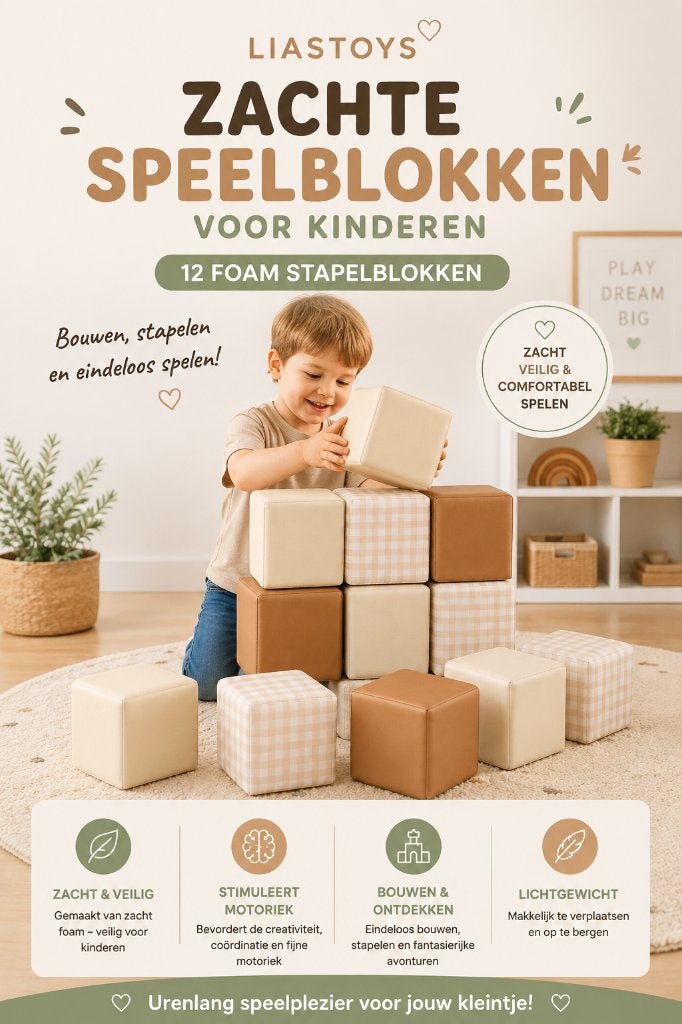 Zachte foam blokken, Kinderen en Baby's, Nieuw, Ophalen of Verzenden, LiasToys, Orlofflaan 9