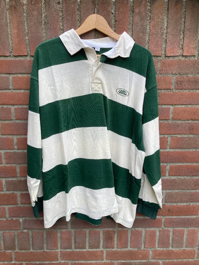 Vintage Land Rover Rugby shirt maat XL kleur groen beige, Kleding | Heren, Truien en Vesten, Onbekend, Verzenden, Maat 56/58 (XL)
