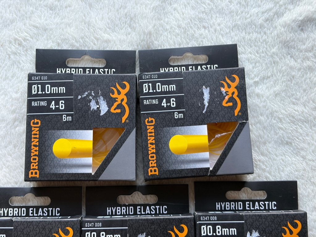 adv 249 / NIEUW mixset 5 verpakkingen elastiek BROWNING, Ophalen of Verzenden, Nieuw, Overige typen