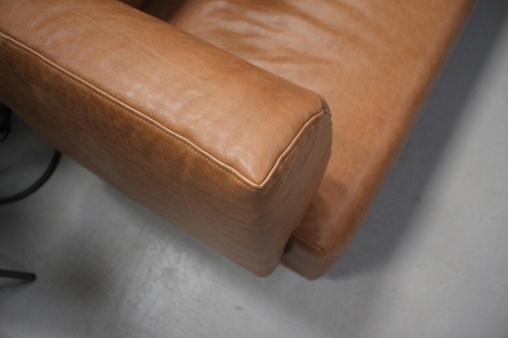 Luxe bank TRAY Jess Design leer bankstel cognac bruin, Huis en Inrichting, Ophalen, Zo goed als nieuw, Leer, 75 tot 100 cm