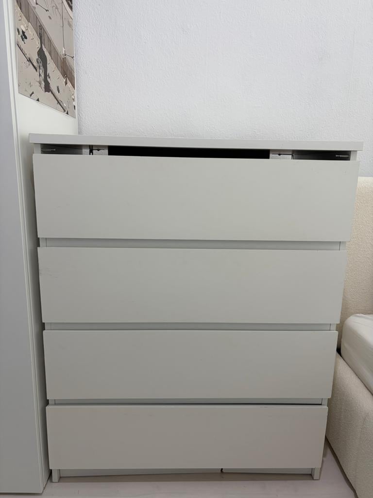 Ikea malm ladekast met 4 lades, Ophalen, Overige materialen, Gebruikt, 100 tot 150 cm