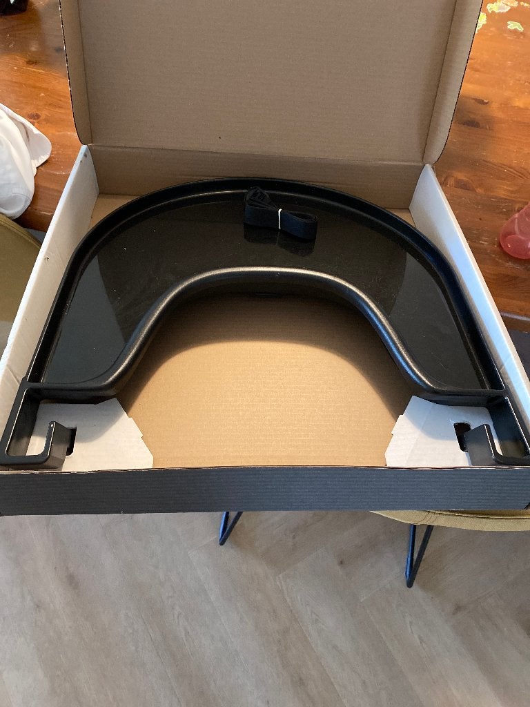 Playtray Tafel Voor Tripp Trapp Kinderstoel Zwart, Ophalen of Verzenden, Zo goed als nieuw, Meegroeistoel