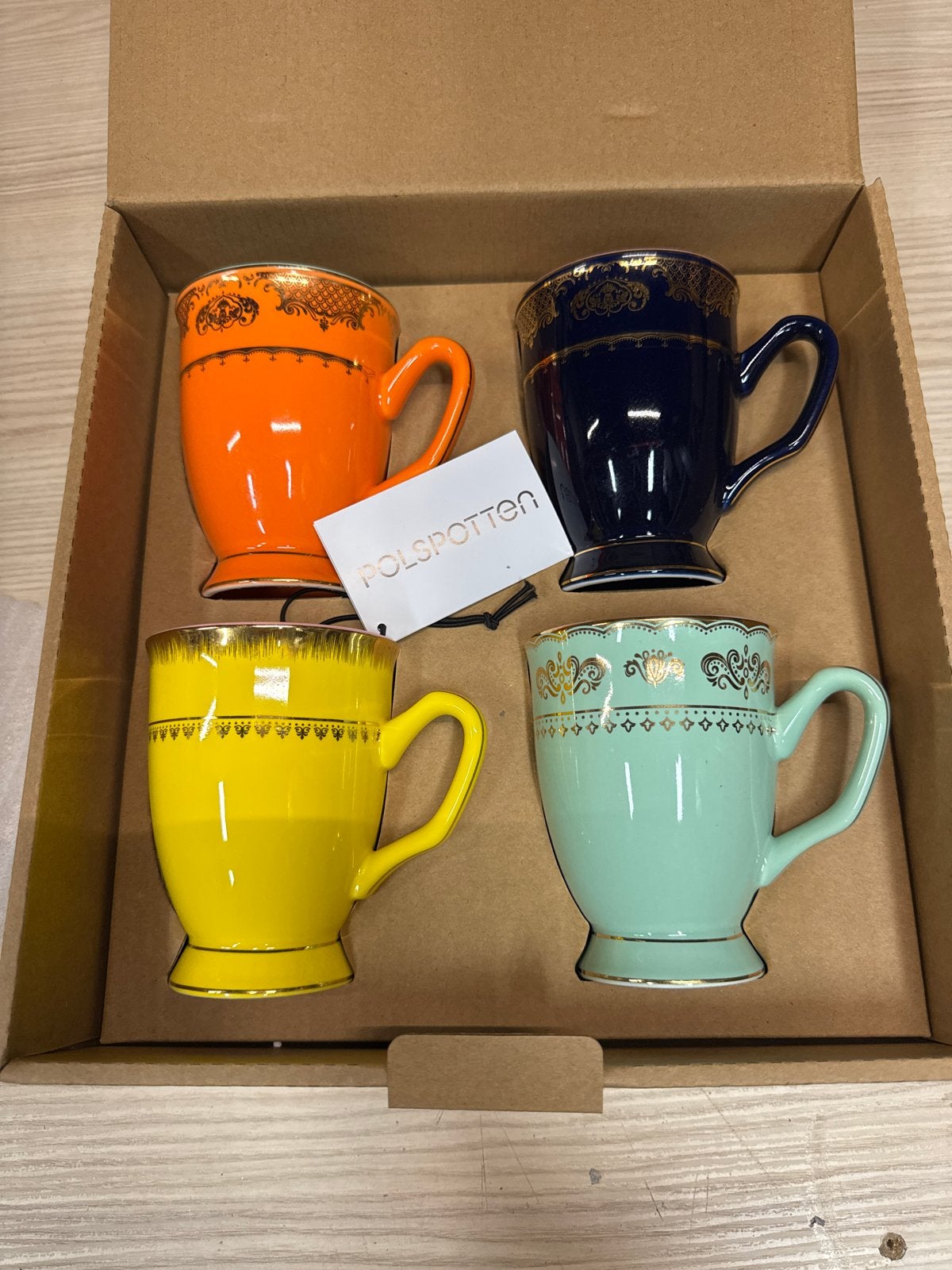 Polsspotten Grandpa Mugs - Set van 4 kleurrijke mokken, Overige merken, Keramiek, Vintage, Nieuw