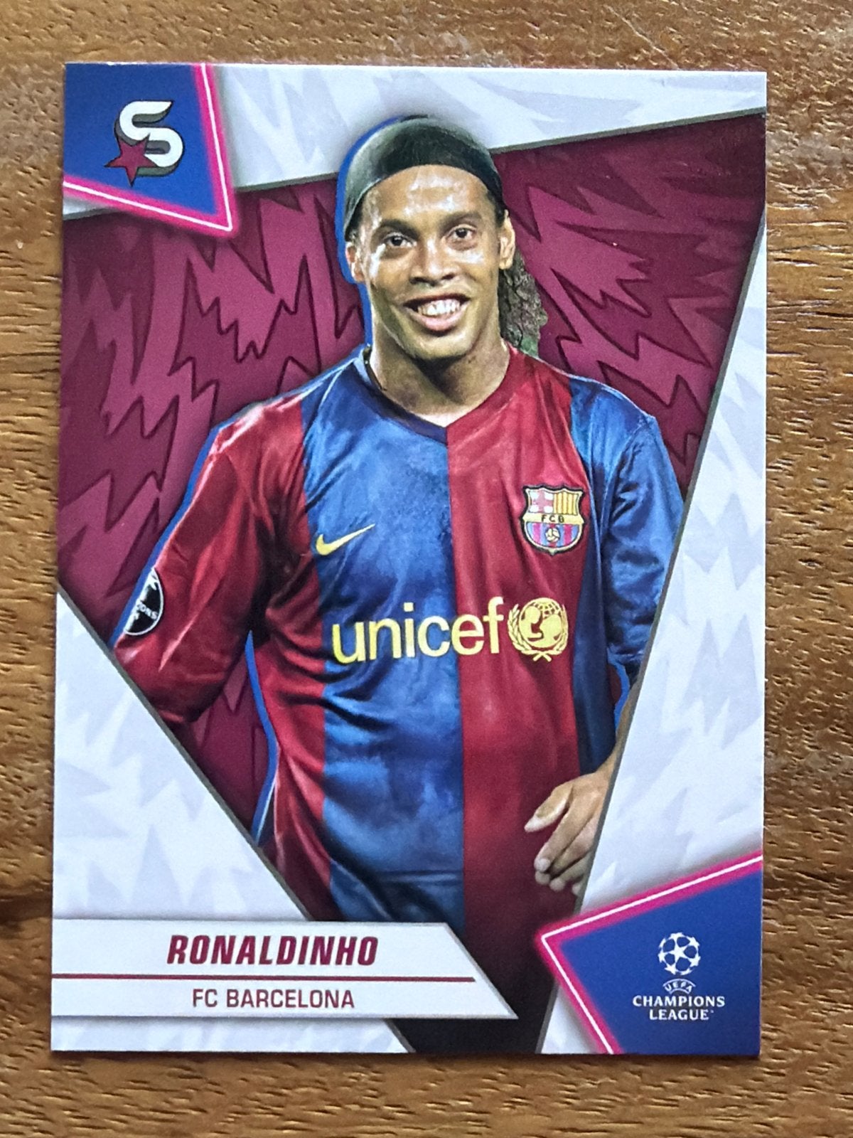 Ronaldinho FC Barcelona Spelerskaart Champions League, Verzenden, Zo goed als nieuw, Buitenlandse clubs, Spelerskaart