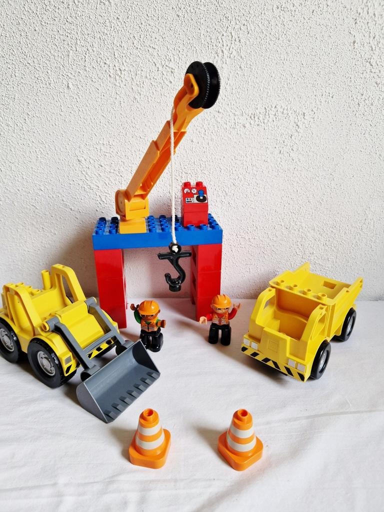 Duplo bouwplaats hijskraan shovel dumper, Ophalen of Verzenden, Gebruikt, Duplo