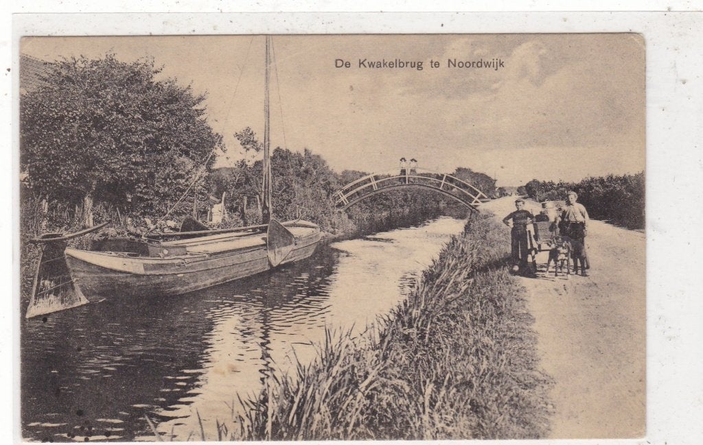 Noordwijk-De Kwakelbrug met Hondenkar 1925, Verzenden, 1920 tot 1940, Gelopen, Zuid-Holland