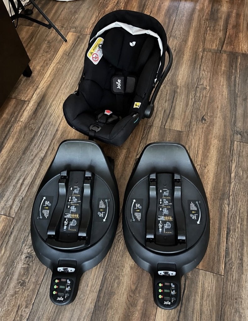 Joie Maxi-Cosi (Autostoel) + 2 draaibare ISOFIX onderstellen, Zo goed als nieuw, Isofix, 0 t/m 13 kg, Ophalen