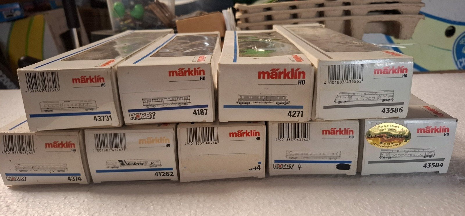 marklin lege wagon doosjes 9 st, Wisselstroom, Gebruikt, Wagon, Ophalen of Verzenden