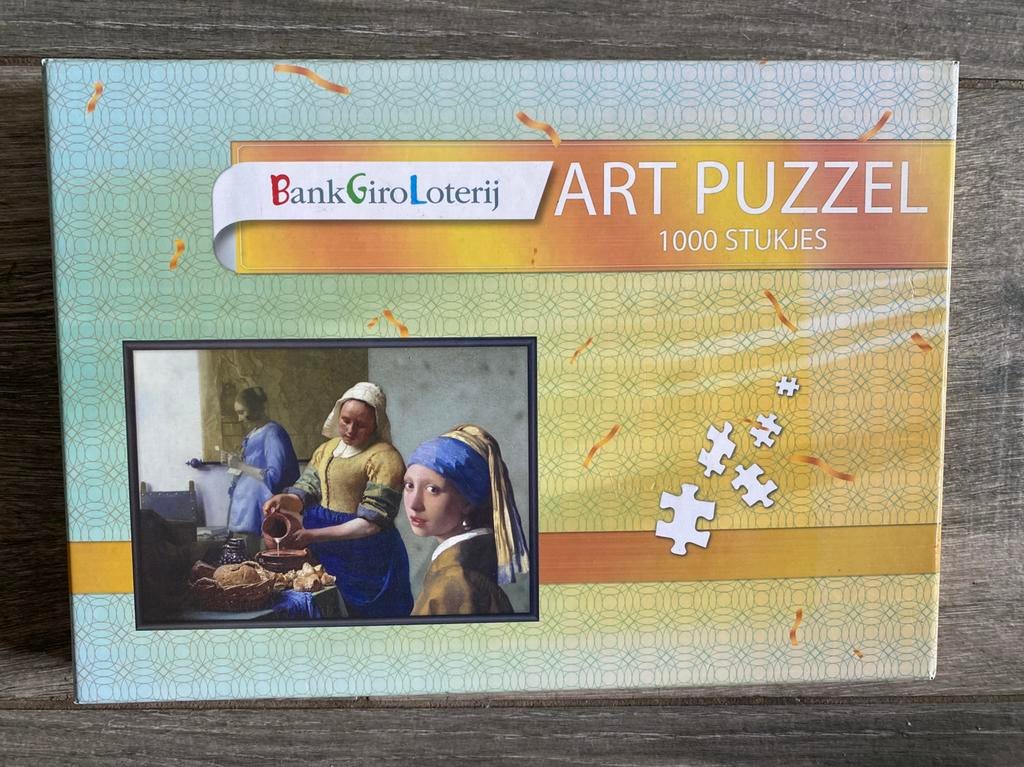 Bankgiroloterij Art puzzel 1000 st Johannes Vermeer, Ophalen of Verzenden, 500 t/m 1500 stukjes, Zo goed als nieuw, Legpuzzel