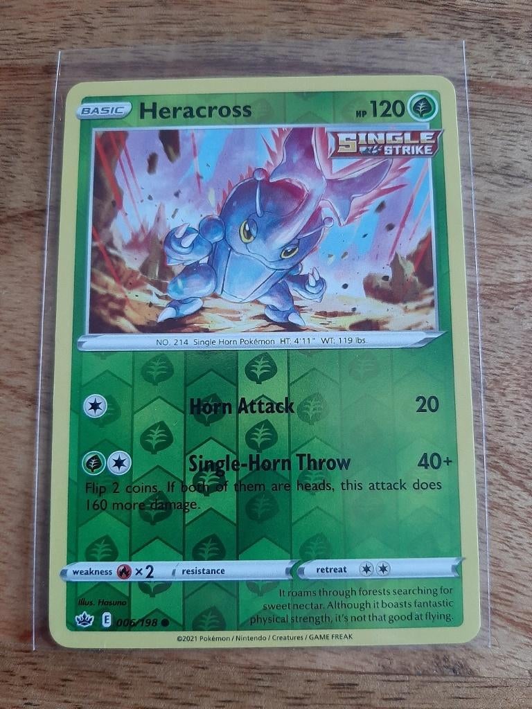 Heracross #6, Reverse Holo, Pokemon Chilling Reign, Ophalen of Verzenden, Nieuw, Losse kaart