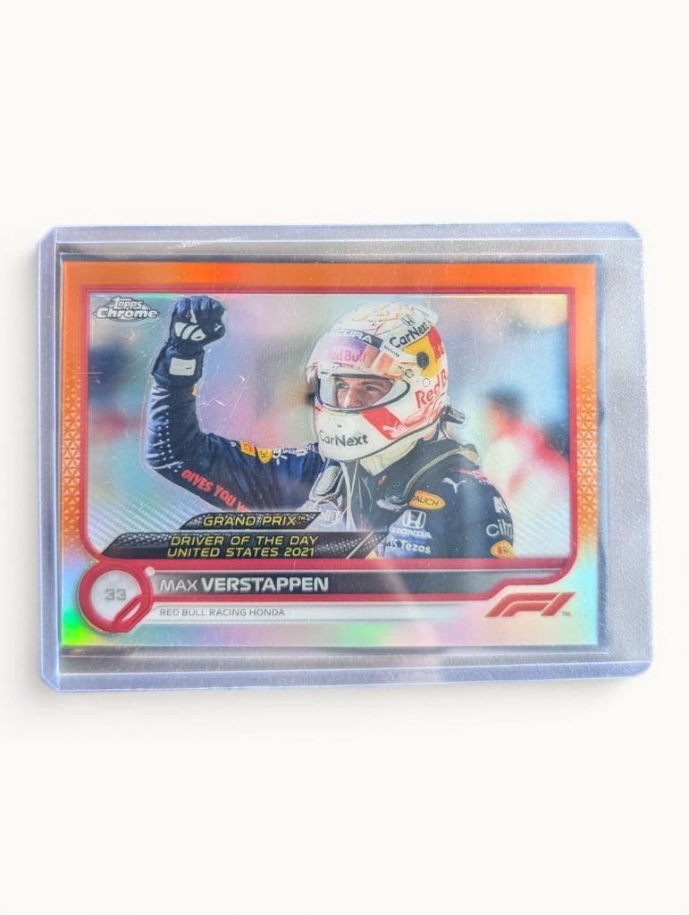 Topps chrome f1 2022 max verstappen 188 orange refractor, Ophalen of Verzenden, Zo goed als nieuw, Plaatje