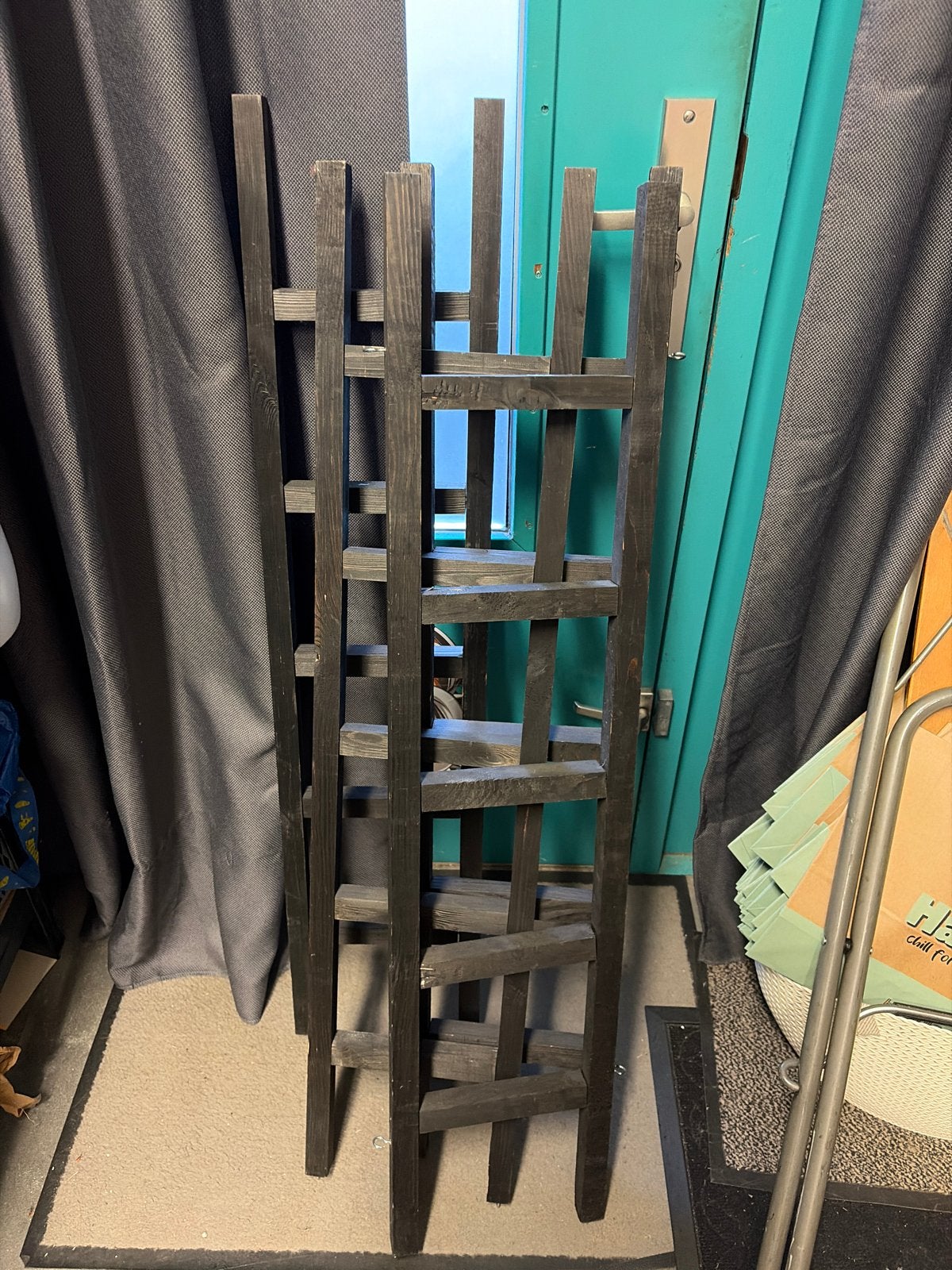 Decoratieve houten ladder - Donkerbruin, Ophalen of Verzenden, Gebruikt