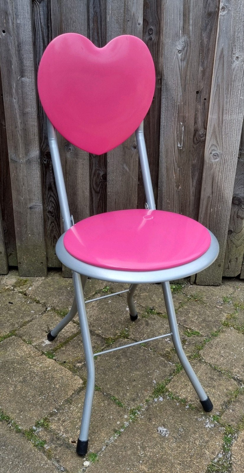 Roze krukje hart, hartvorm, inklapbaar, Ophalen, Zo goed als nieuw, IJzer