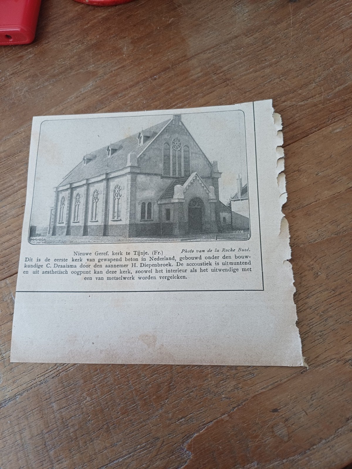 knipsel nieuwe kerk Tijnje 1921, Ophalen of Verzenden, 1920 tot 1940, Knipsel(s)