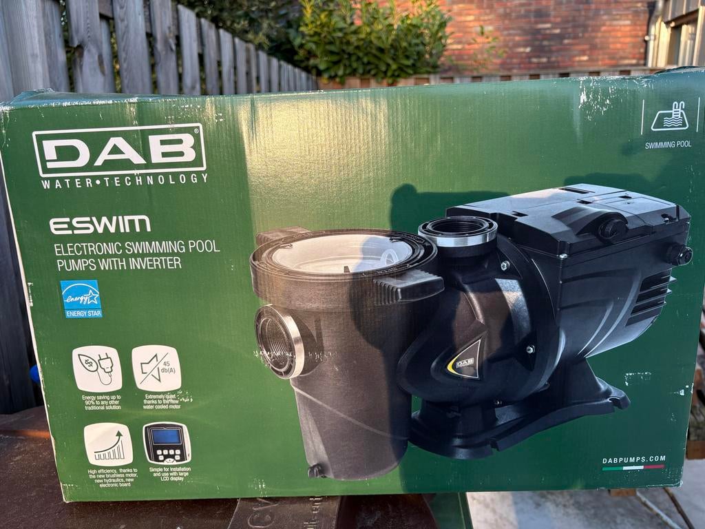 DAB Eswim Zwembadpomp - Energiezuinig en Stil, Minder dan 80 cm, Overige typen, Rond, Nieuw