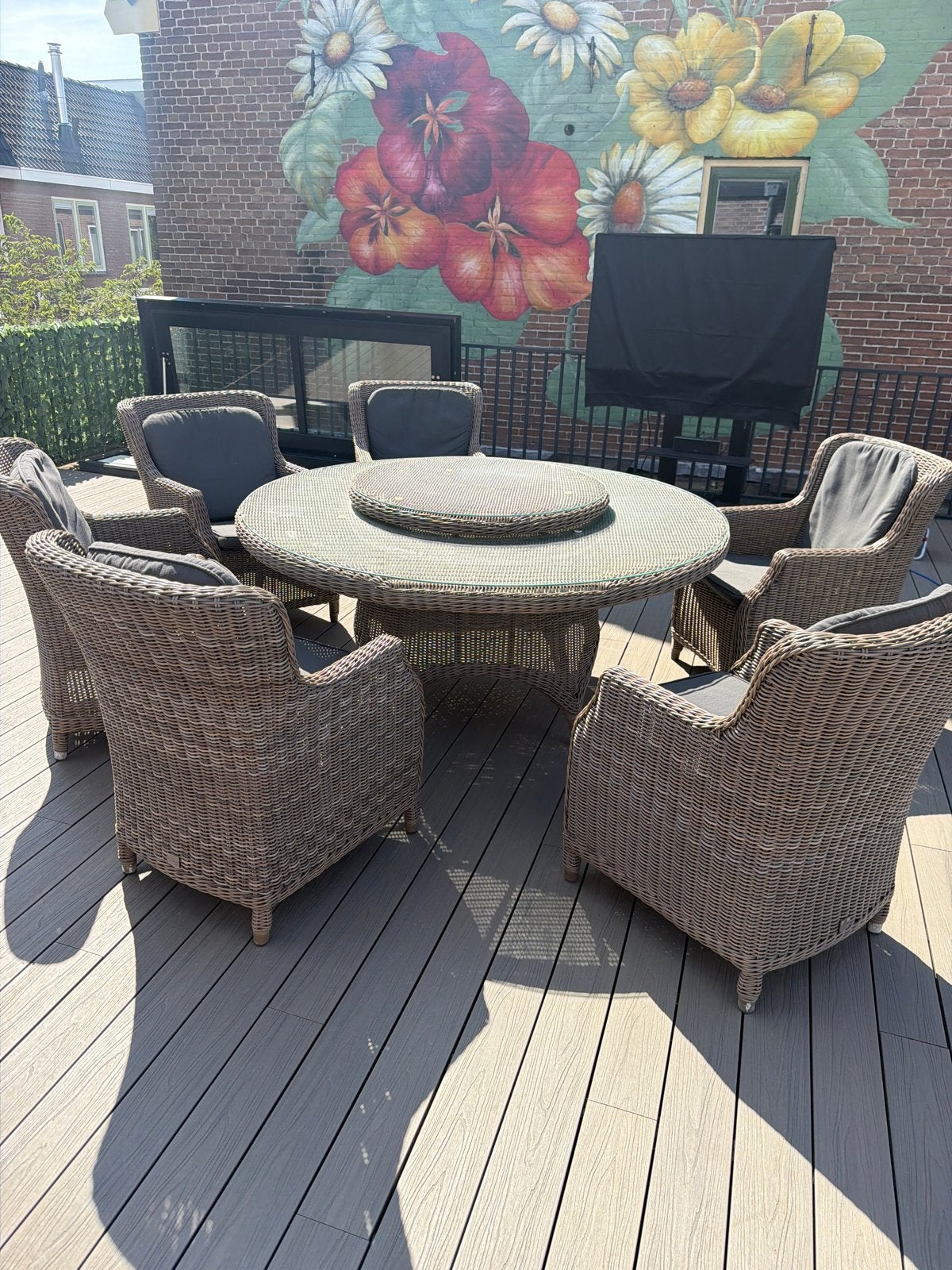Luxe 4 Seasons Outdoor tuinset met 6 stoelen, Eettafel, 6 zitplaatsen, Ophalen of Verzenden, Zo goed als nieuw