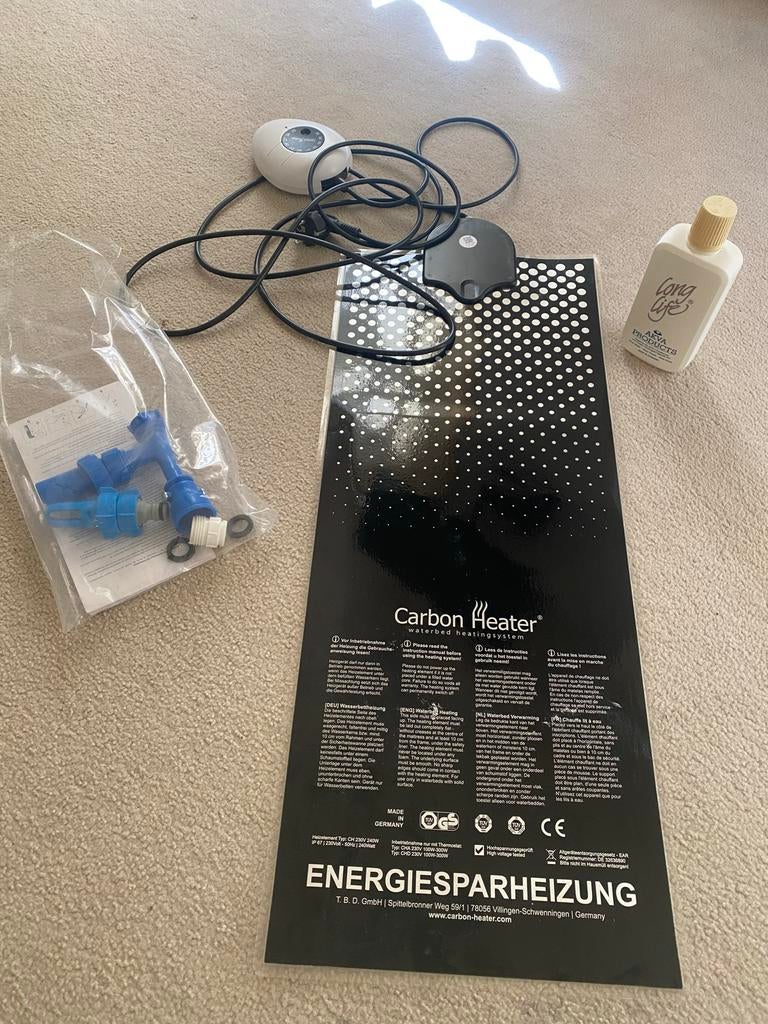 Waterbed verwarmingselement Carbon Heater + onderhoudsset, Ophalen, Zo goed als nieuw