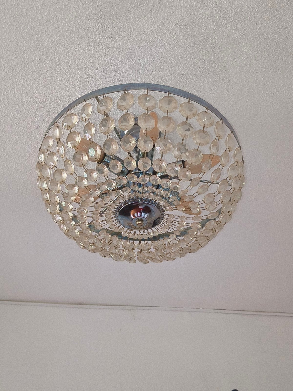 Plafondlamp glazen pegels, Ophalen, Glas, Zo goed als nieuw, 38 cm