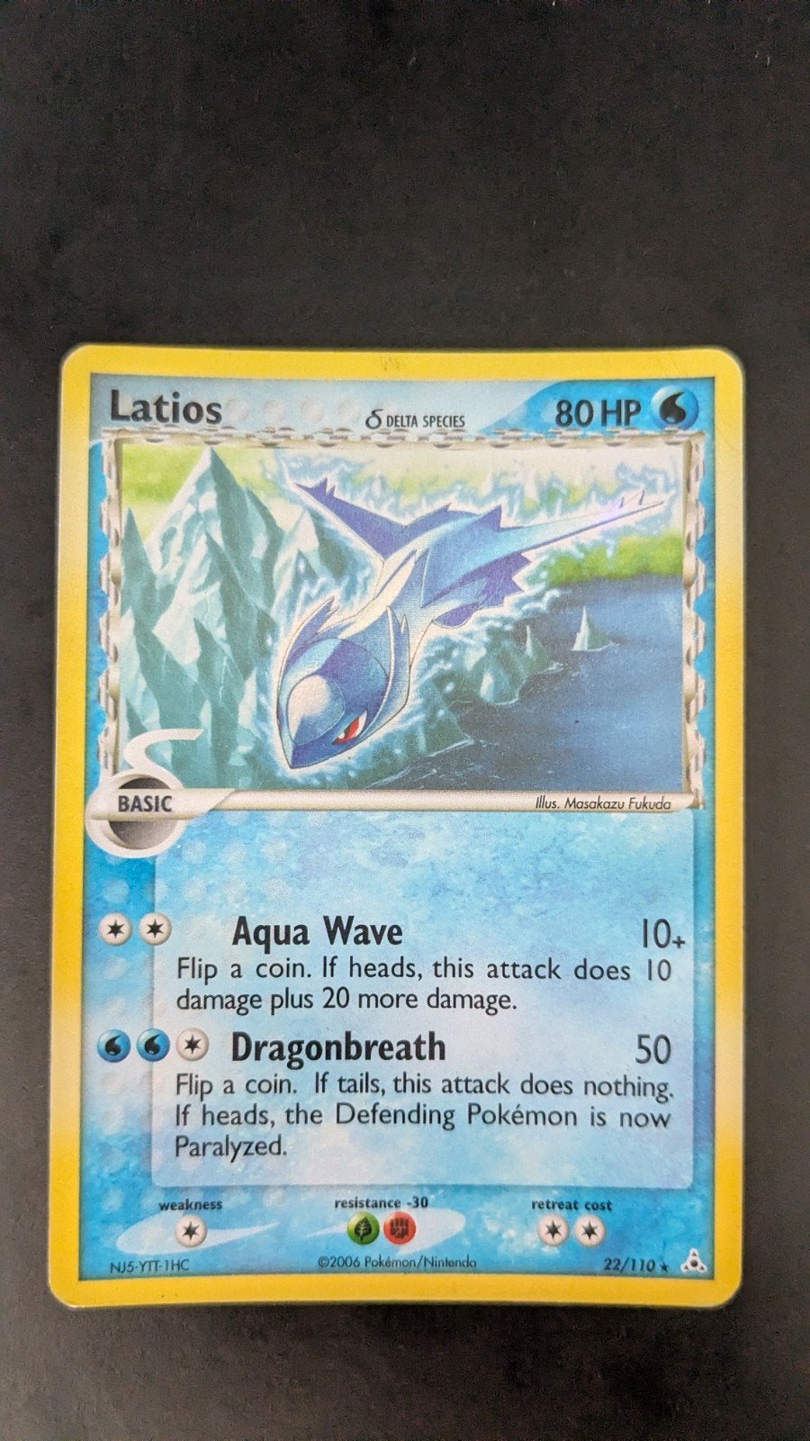 Pokémon Latios 22 Holo Delta Species, Ophalen of Verzenden, Gebruikt, Losse kaart, Foil
