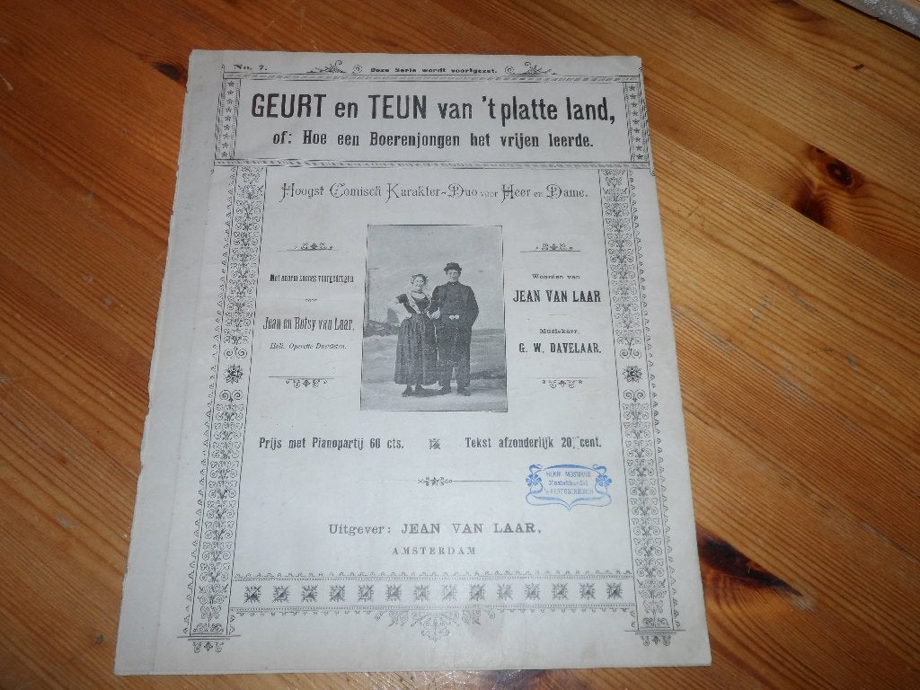 Geurt en teun van 't platte land - davelaar / van laar, Zang, Gebruikt, Ophalen of Verzenden, Artiest of Componist