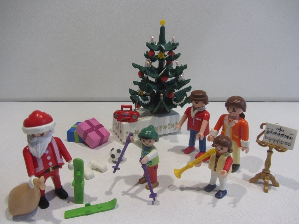 Playmobil Kerstavond 3931  kerstman en lichtjes in kertsboom, Ophalen of Verzenden, Gebruikt, Losse onderdelen