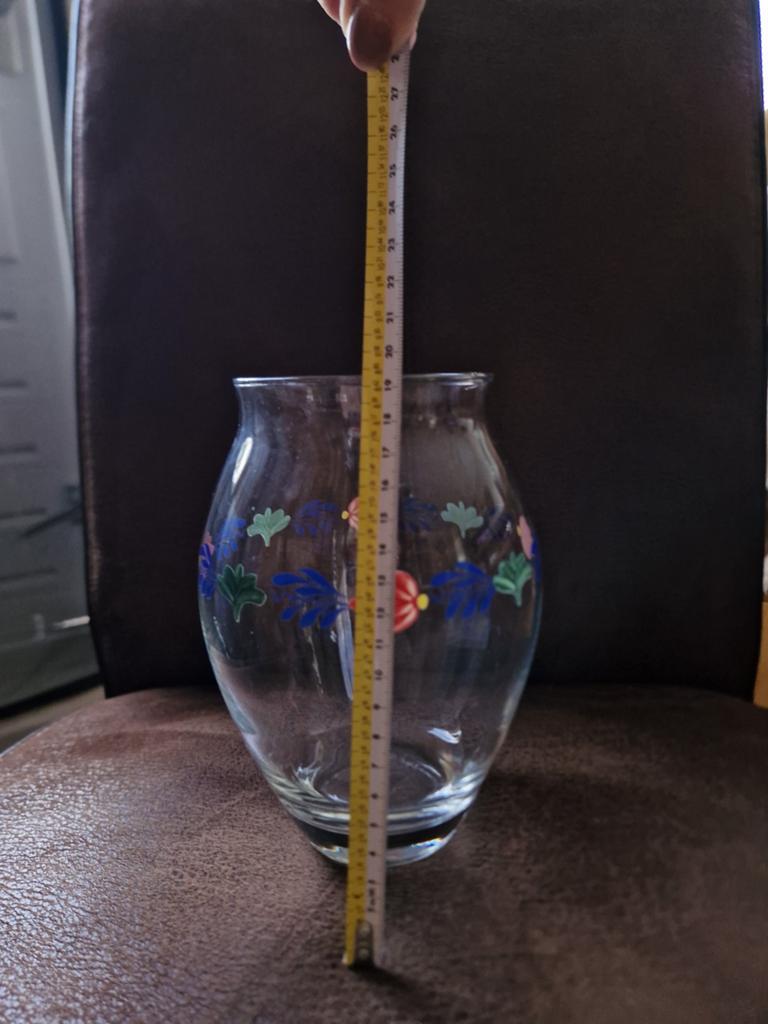 Glazen Boerenbont vaas 20 cm hoog, Huis en Inrichting, Keuken | Servies, Ophalen of Verzenden, Zo goed als nieuw, Aardewerk, Boerenbont