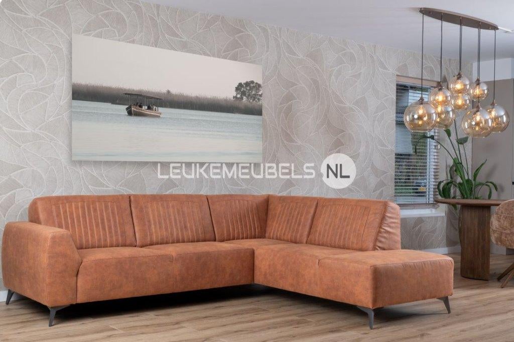 Hoekbank Leon, 4 kleuren Microvezel 262 x 215 cm., Huis en Inrichting, Banken | Bankstellen, 250 tot 300 cm, Hoekbank, Nieuw, 75 tot 100 cm
