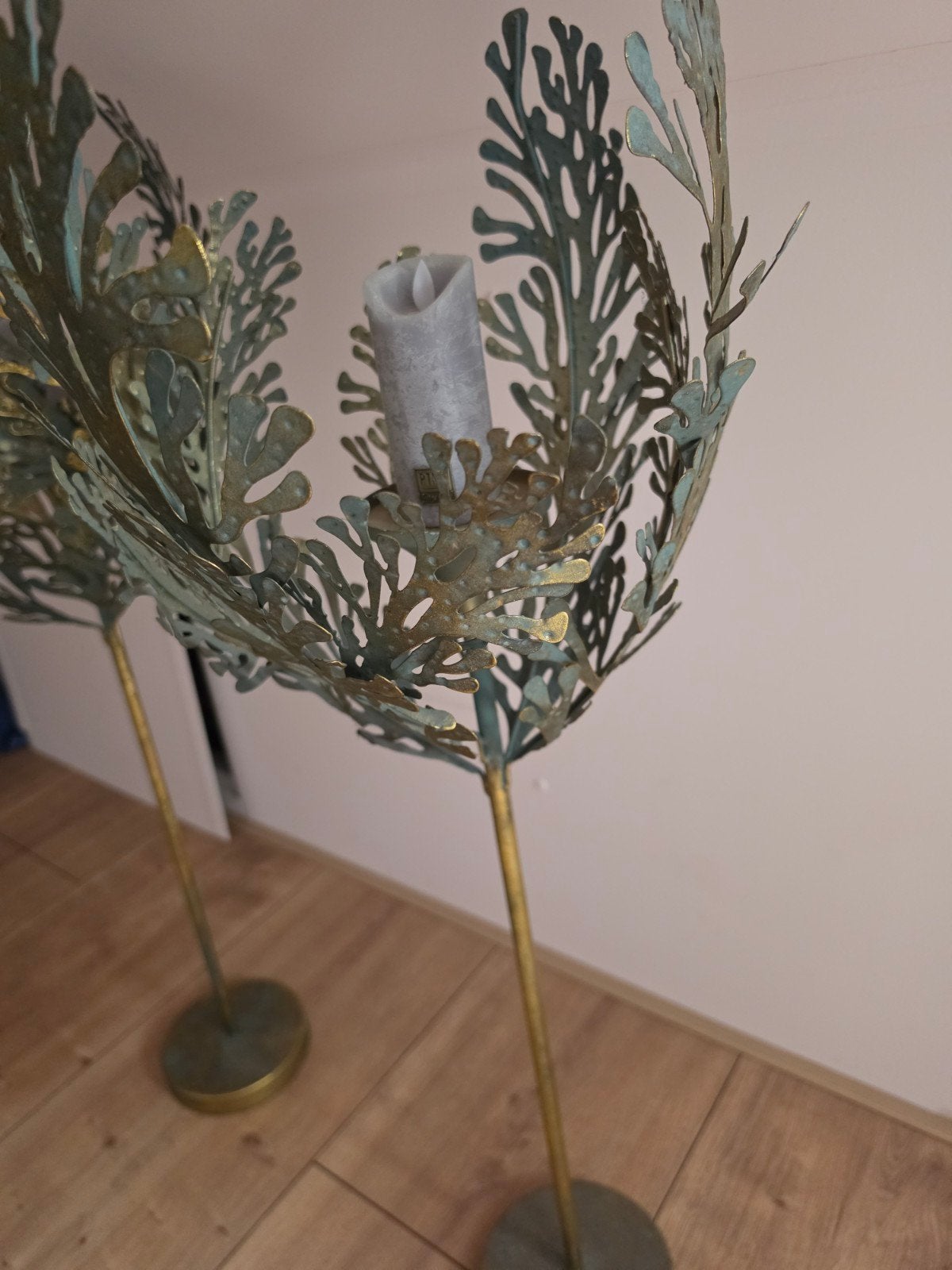 2 prachtige kandelaars, Huis en Inrichting, Woonaccessoires | Kandelaars en Kaarsen, Ophalen, Zo goed als nieuw, Natuurlijk materiaal