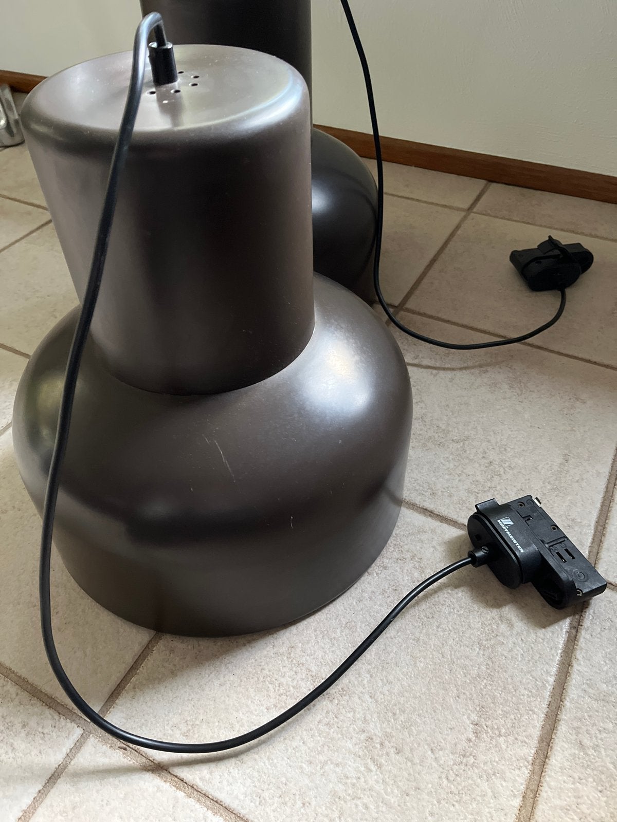2x Hoffmeister Retro Hanglampen - Bruin, Ophalen, Gebruikt, Metaal