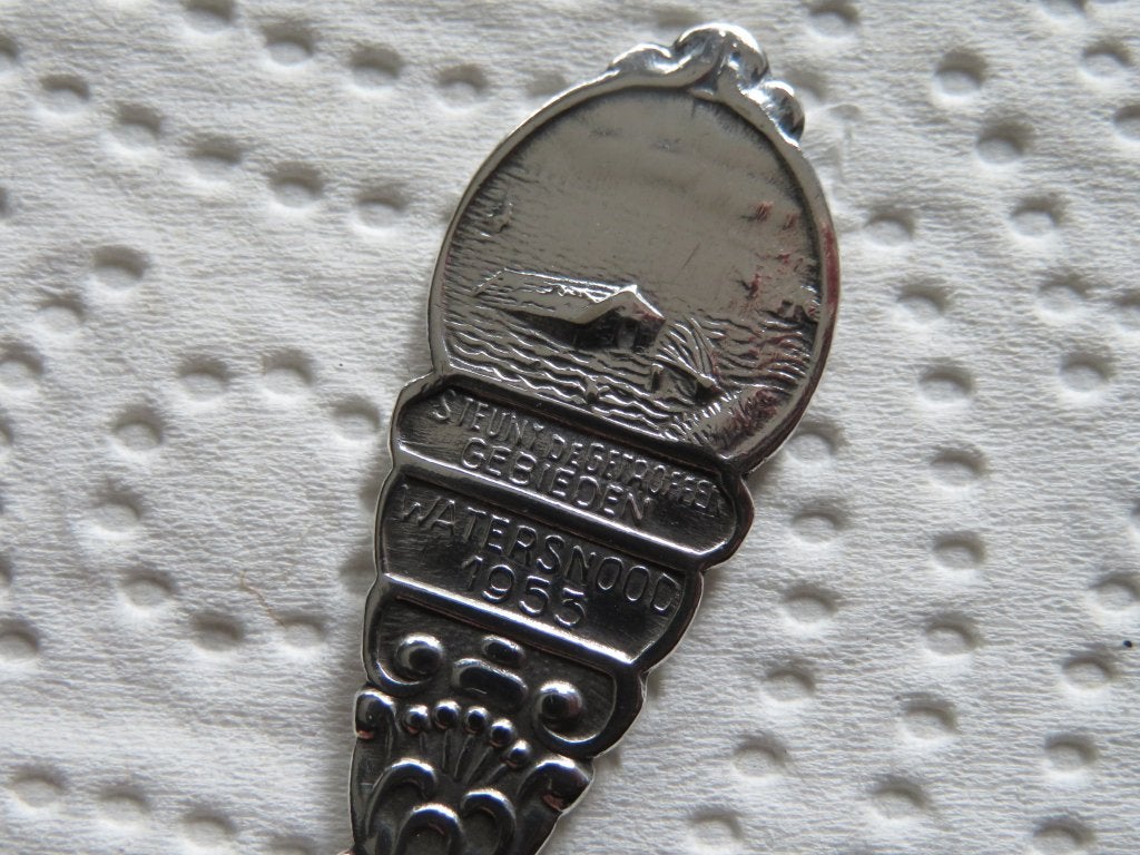 Verzilverd Sola Lepeltje Watersnood 1953, Overige materialen, Gebruikt, Verzenden, Verzilverd