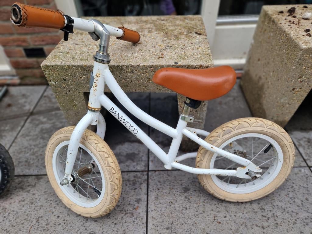 Banwood loopfiets wit - vintage stijl, Fietsen en Brommers, Ophalen, Gebruikt, Minder dan 16 inch