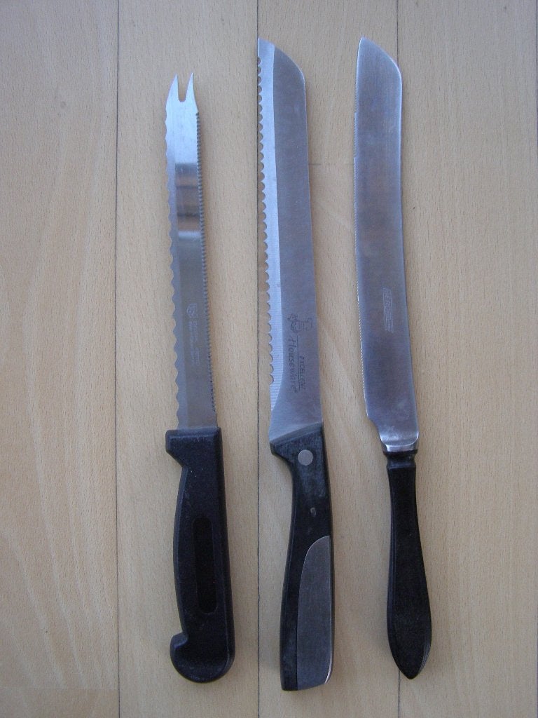 3x Keukenmes / broodmes / gekarteld mes, Gebruikt, Gero, Los bestek, Keukenmes