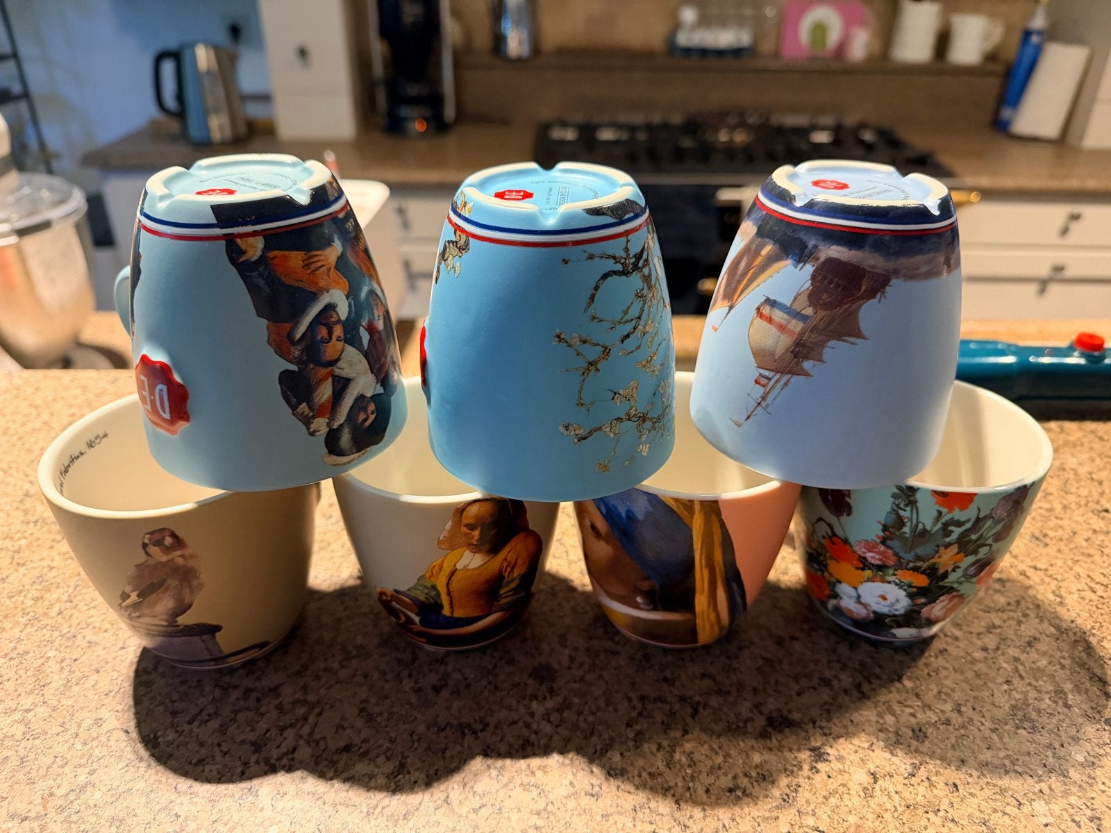 Complete set (7) Douwe Egberts Oude Meesters mokken, Ophalen, Overige merken, Mok, Zo goed als nieuw
