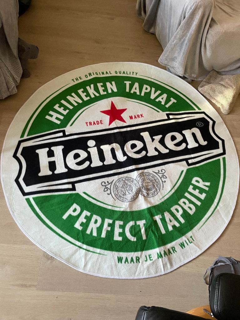 Te Koop Heineken vloerkleed rond 150 cm, Ophalen of Verzenden, Zo goed als nieuw, Overige typen
