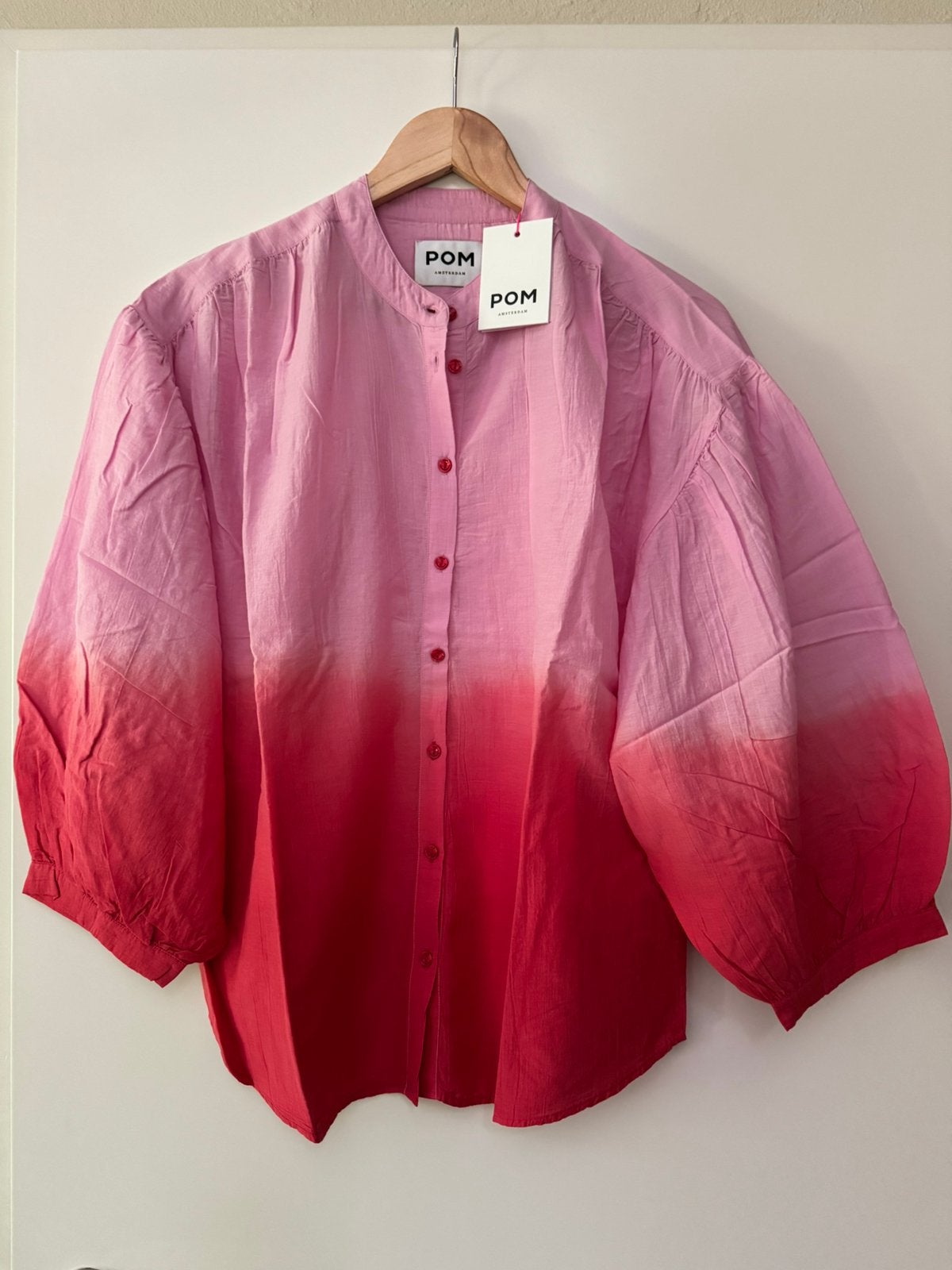 POM Amsterdam blouse faded scarlet red maat 38, Kleding | Dames, Blouses en Tunieken, Verzenden, Nieuw, Maat 38/40 (M), Rood