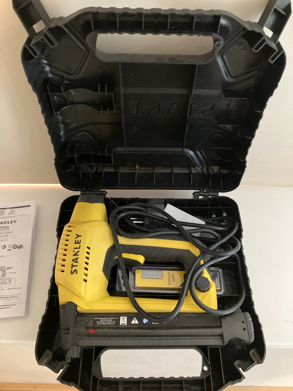 Stanley TRE650 Heavy Duty Elektrische Nietmachine/Tacker, Ophalen of Verzenden, Zo goed als nieuw, Tacker/nietmachine, Stanley