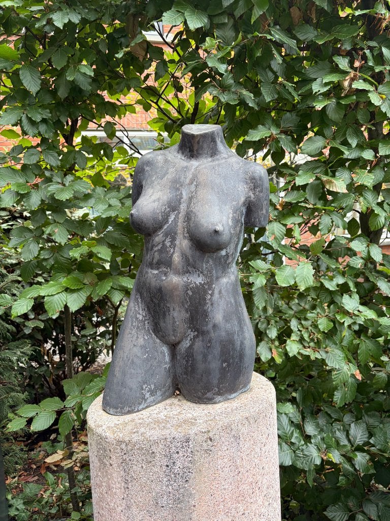 Prachtig Bronzen tuinbeeld op sokkel, Ophalen, Overige materialen