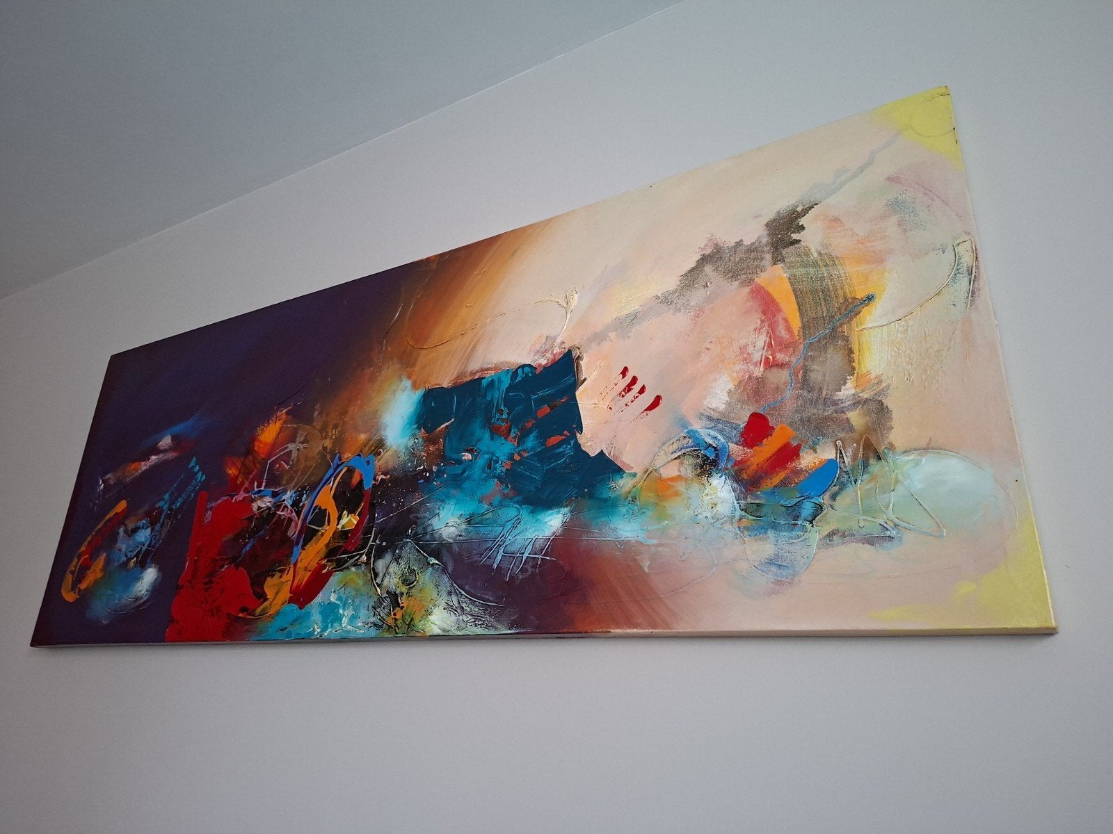 William Malucu schilderij 70 x 190cm, Ophalen of Verzenden