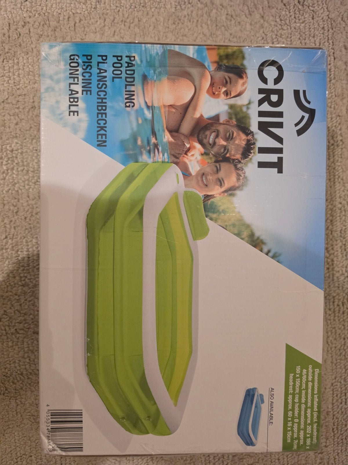 CRIVIT Opblaasbaar Planschbecken, Ophalen, Nieuw