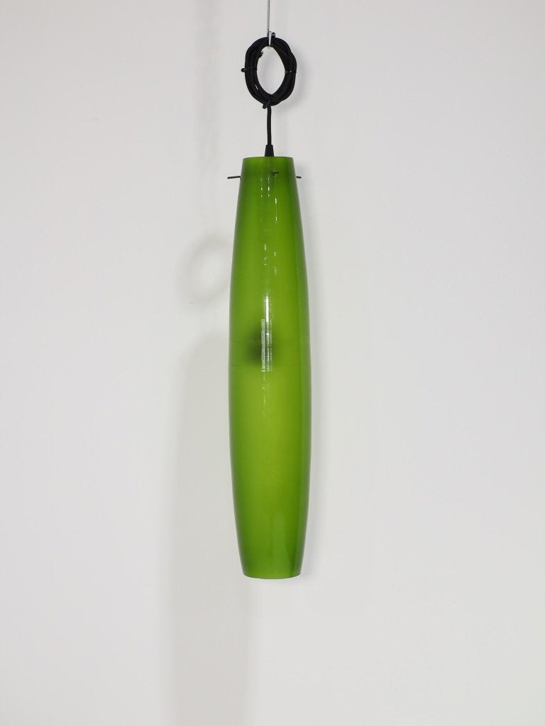 (2x) Murano glas hanglamp groen Alessandro Pianon 1960s, Huis en Inrichting, -, -, E27 (groot), Ophalen of Verzenden